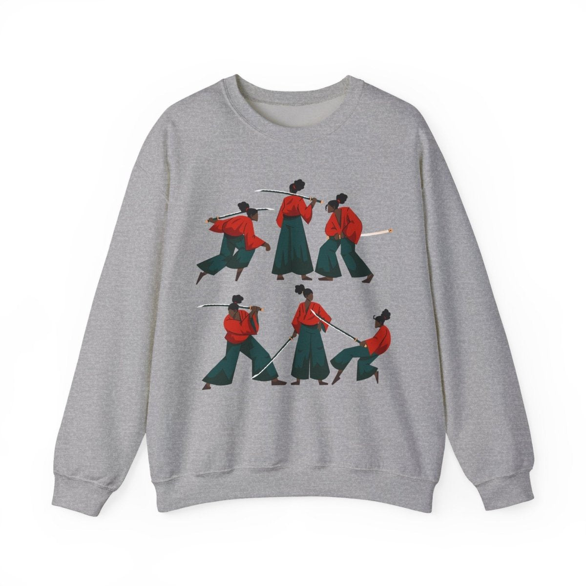 Afro Woman Samurai Sweatshirt - Afrocentric Art by The Trini Gee
