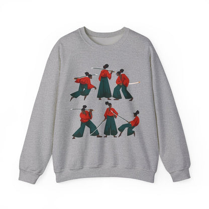 Afro Woman Samurai Sweatshirt - Afrocentric Art by The Trini Gee