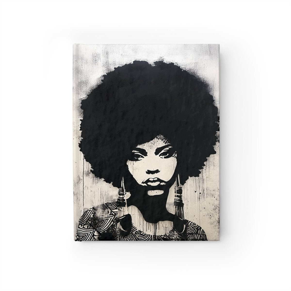 Afro Woman Stencil Journal - Afrocentric Art by The Trini Gee