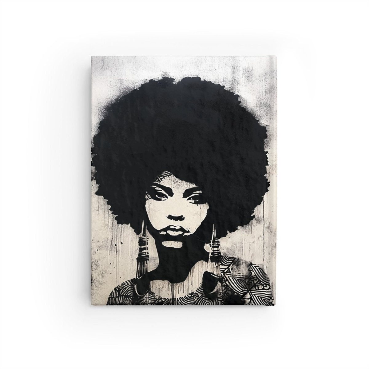 Afro Woman Stencil Journal - Afrocentric Art by The Trini Gee
