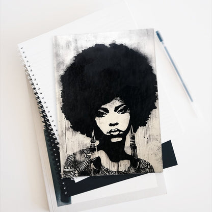 Afro Woman Stencil Journal - Afrocentric Art by The Trini Gee