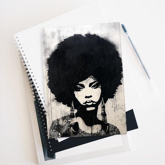 Afro Woman Stencil Journal - Afrocentric Art by The Trini Gee