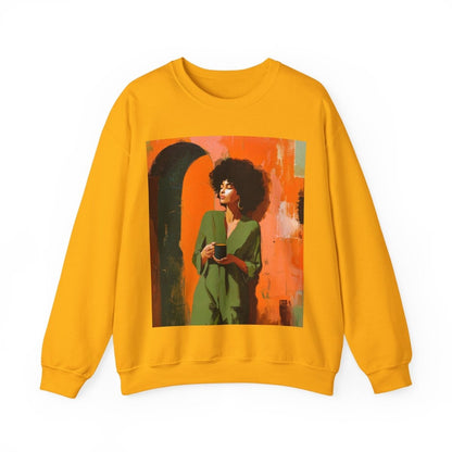 Afro Woman Tea Sweatshirt - Afrocentric Art by The Trini Gee