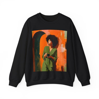 Afro Woman Tea Sweatshirt - Afrocentric Art by The Trini Gee