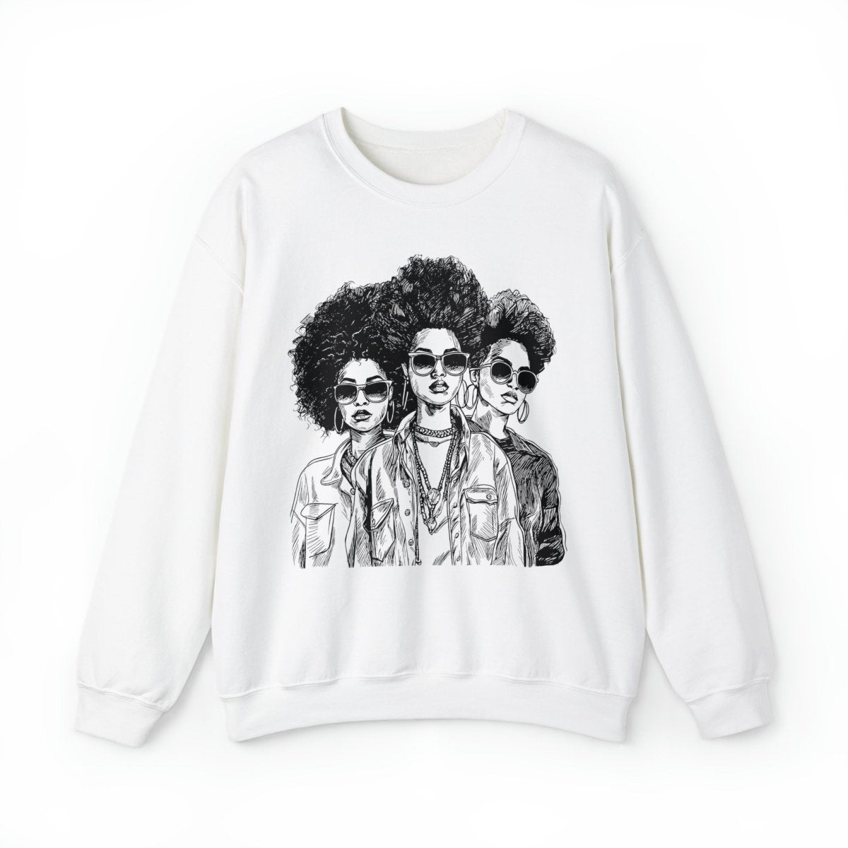 Afro Women Sweatshirt - Afrocentric Art by The Trini Gee