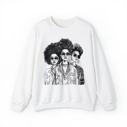 Afro Women Sweatshirt - Afrocentric Art by The Trini Gee