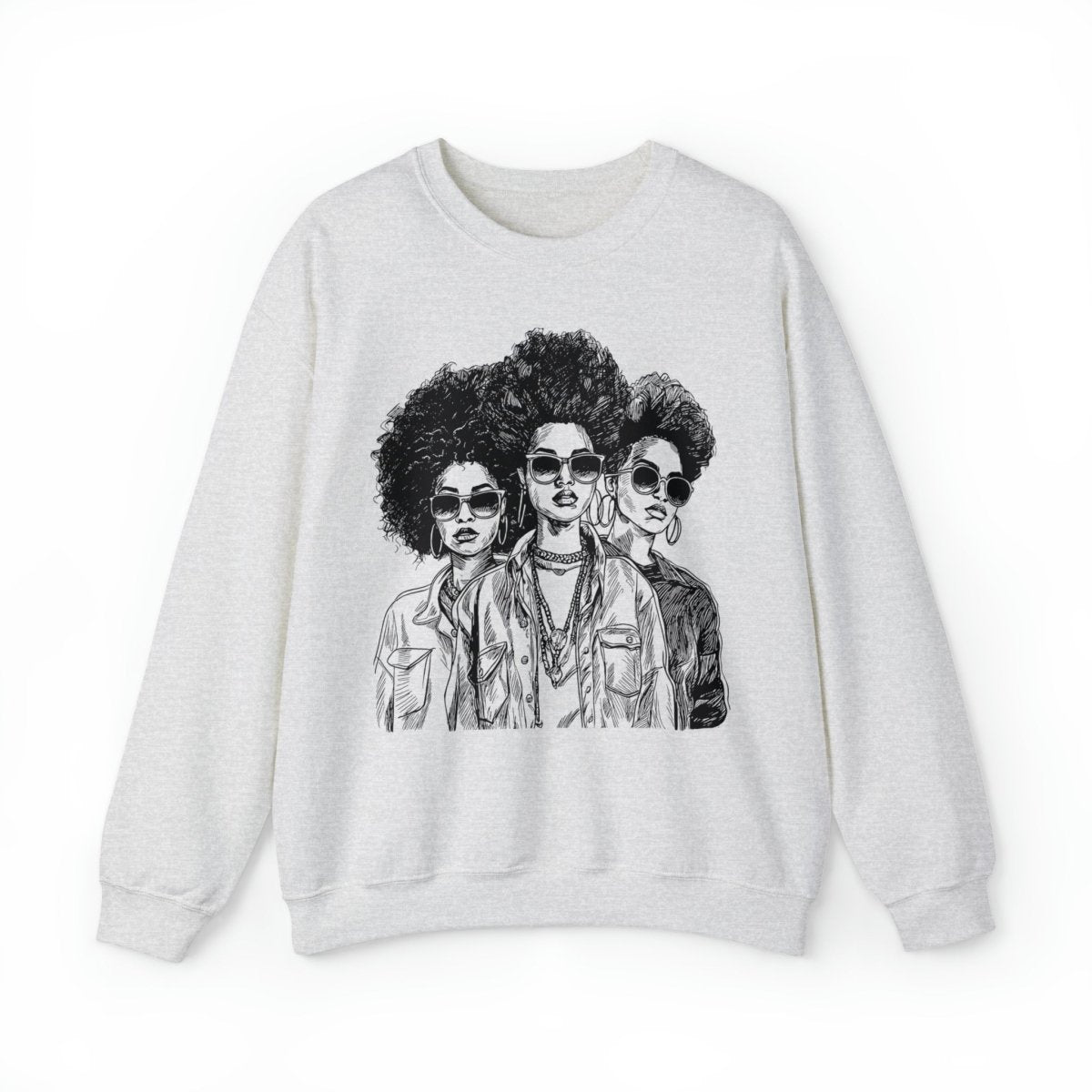 Afro Women Sweatshirt - Afrocentric Art by The Trini Gee