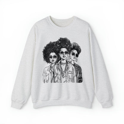 Afro Women Sweatshirt - Afrocentric Art by The Trini Gee