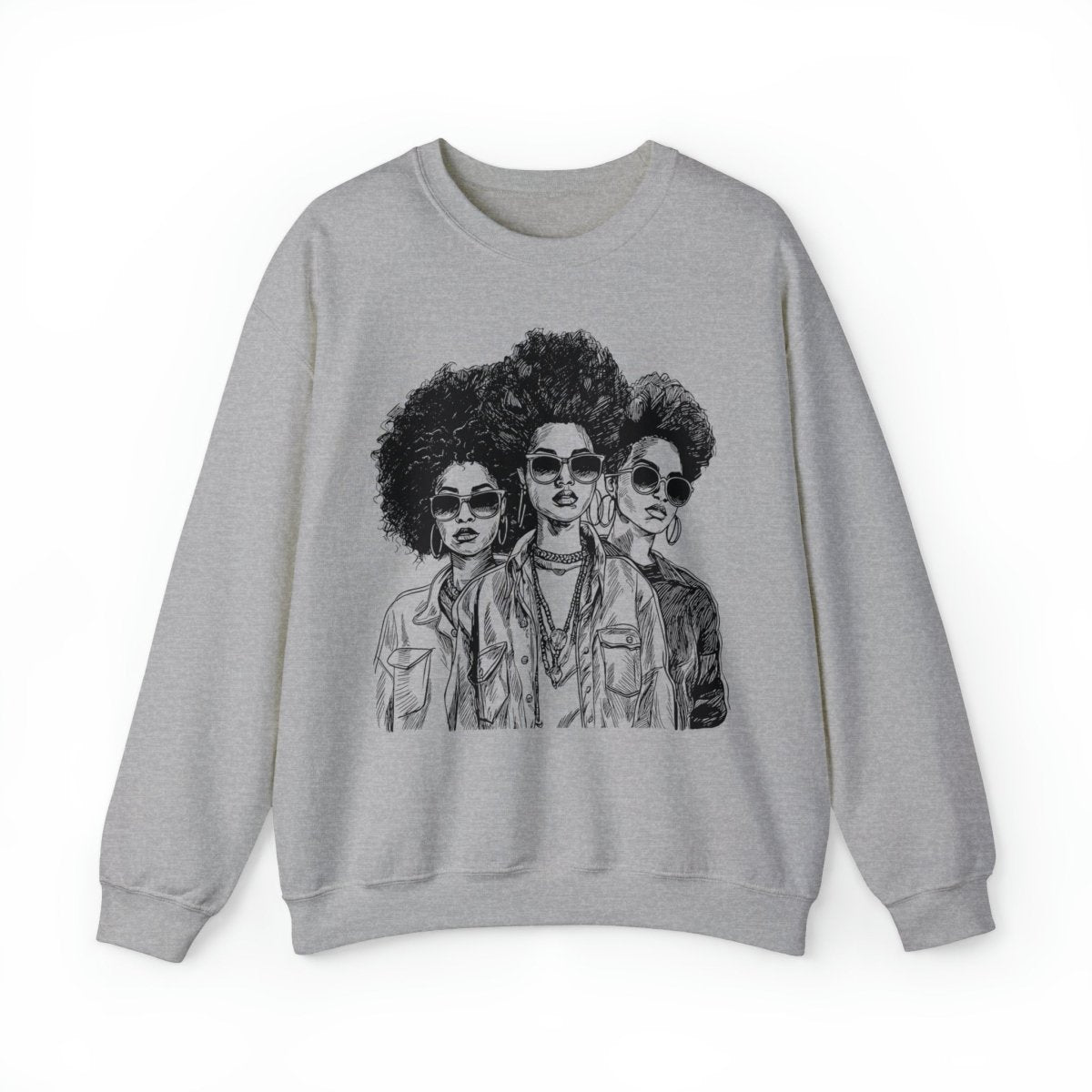 Afro Women Sweatshirt - Afrocentric Art by The Trini Gee