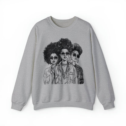 Afro Women Sweatshirt - Afrocentric Art by The Trini Gee