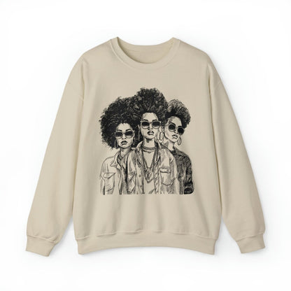 Afro Women Sweatshirt - Afrocentric Art by The Trini Gee