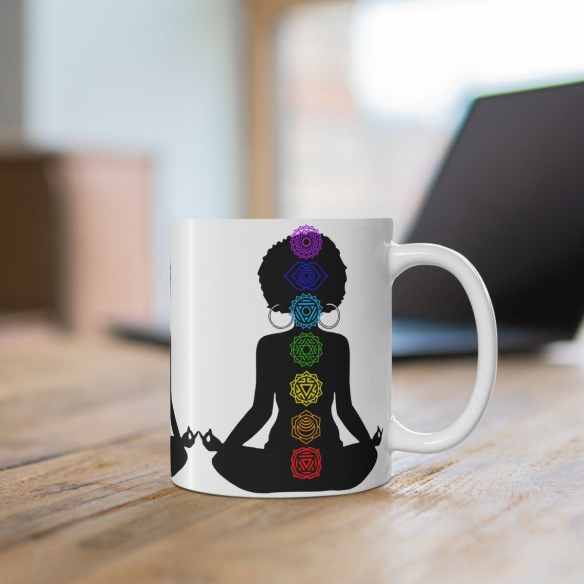 Afro Yoga Chakras Mug - Afrocentric Art by The Trini Gee