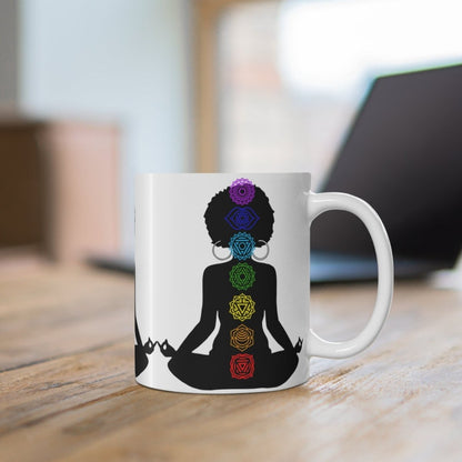 Afro Yoga Chakras Mug - Afrocentric Art by The Trini Gee