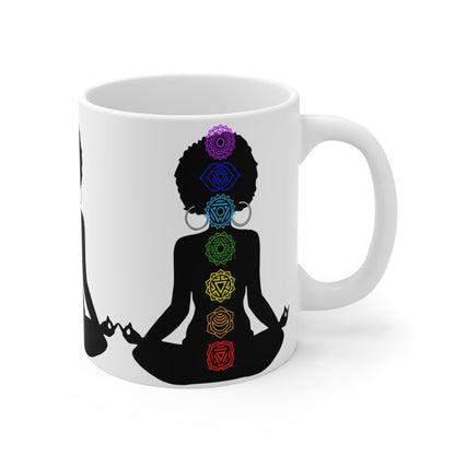 Afro Yoga Chakras Mug - Afrocentric Art by The Trini Gee