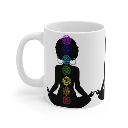 Afro Yoga Chakras Mug - Afrocentric Art by The Trini Gee