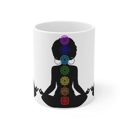 Afro Yoga Chakras Mug - Afrocentric Art by The Trini Gee