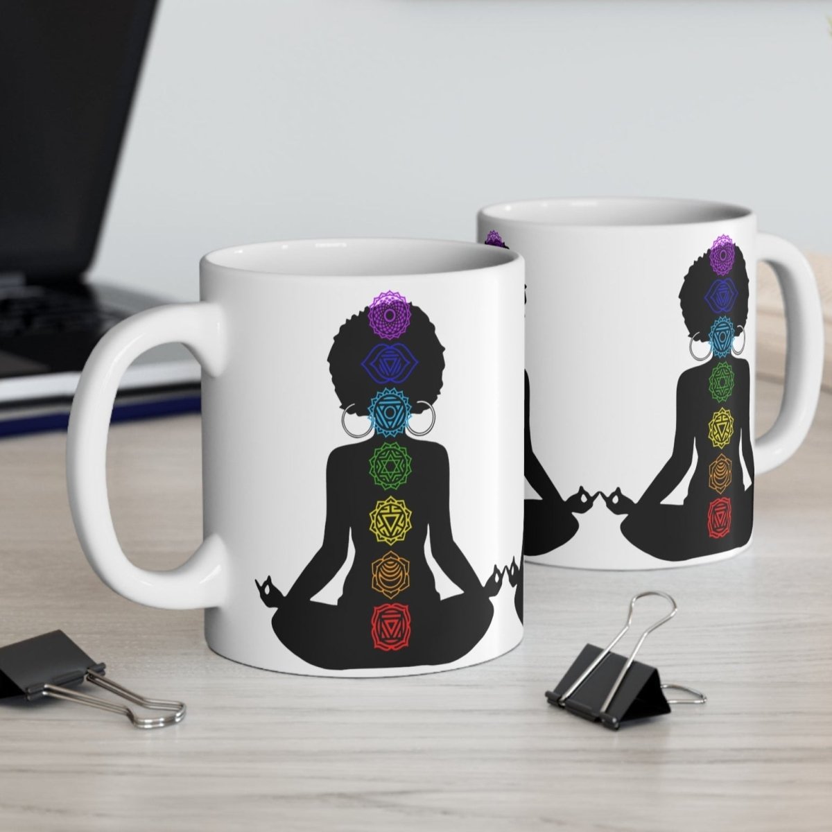 Afro Yoga Chakras Mug - Afrocentric Art by The Trini Gee
