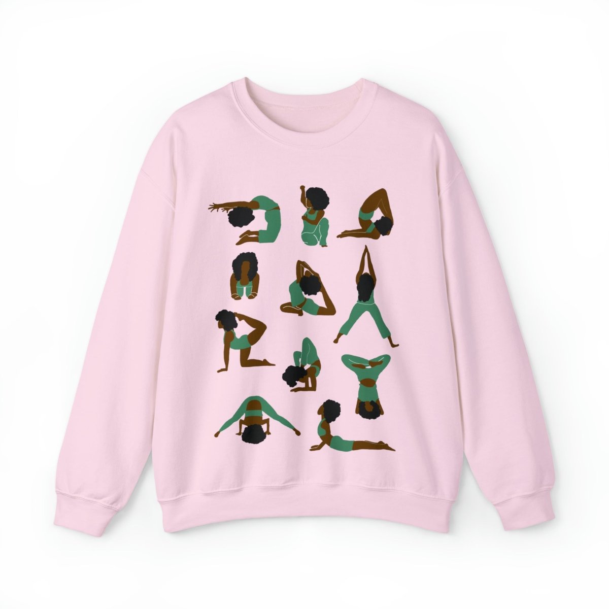 Afro Yoga Poses Sweatshirt - Afrocentric Art by The Trini Gee