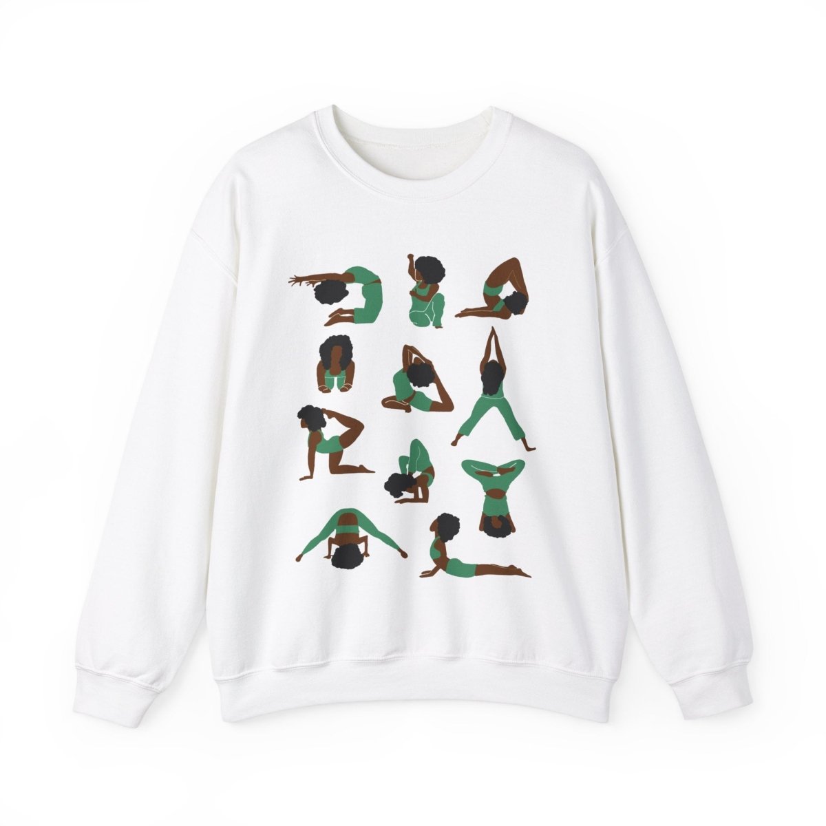 Afro Yoga Poses Sweatshirt - Afrocentric Art by The Trini Gee