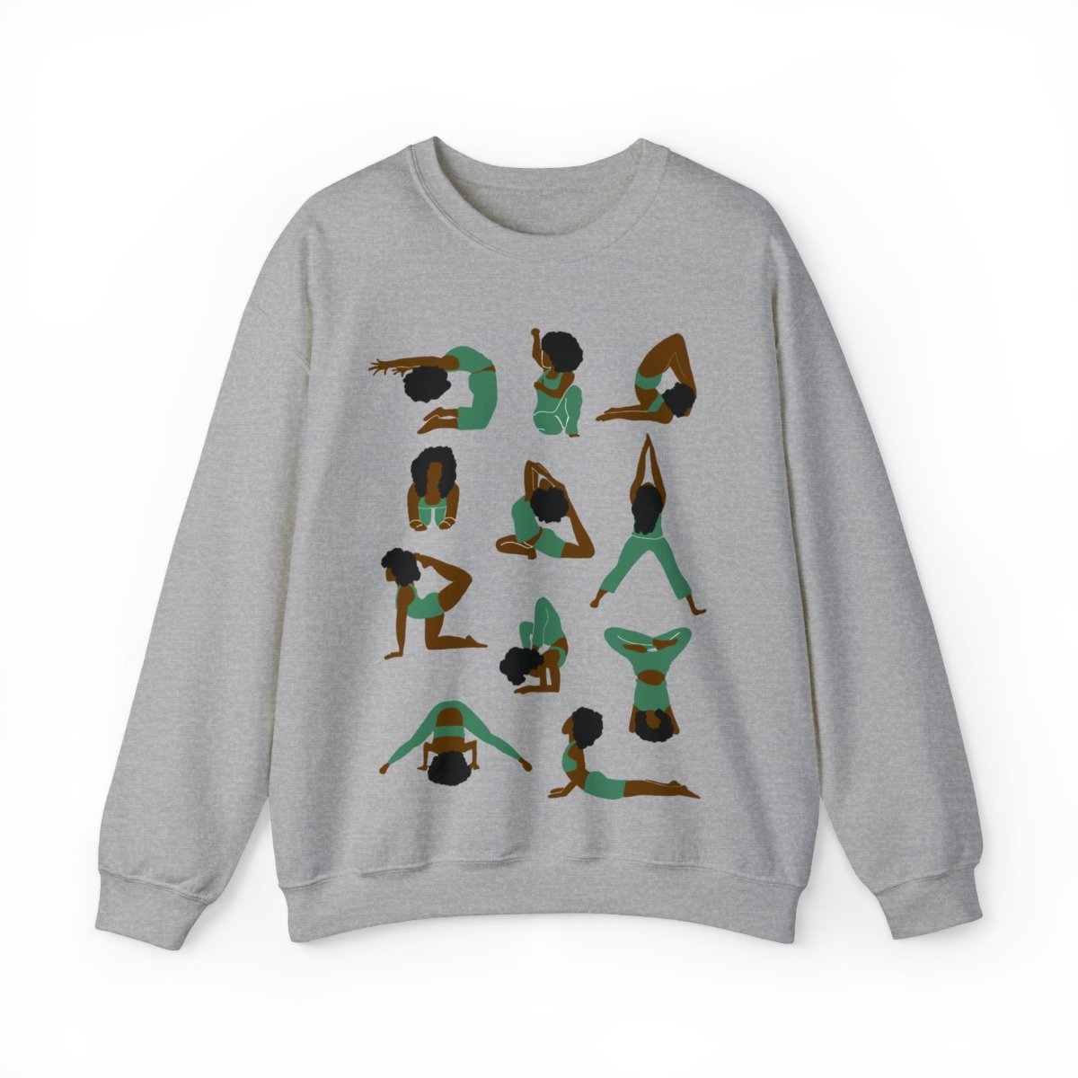 Afro Yoga Poses Sweatshirt - Afrocentric Art by The Trini Gee