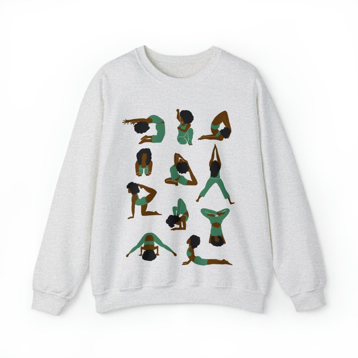Afro Yoga Poses Sweatshirt - Afrocentric Art by The Trini Gee