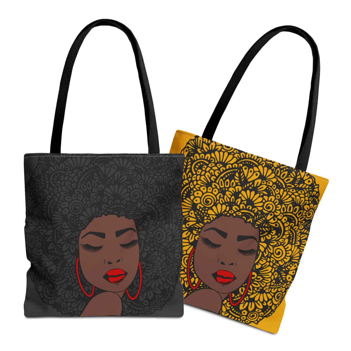 Afro Zentangle Tote Bag - Afrocentric Art by The Trini Gee