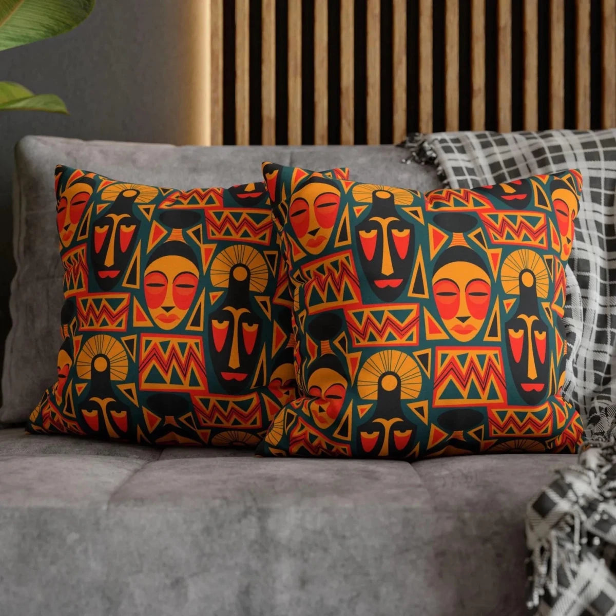Afrocentric Throw Pillow - Afrocentric Art by The Trini Gee