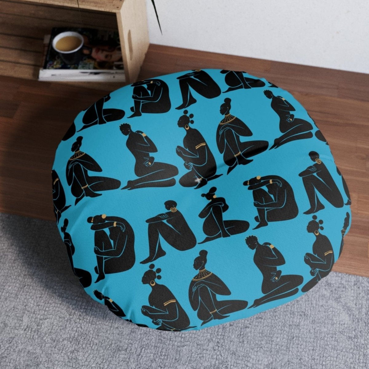 Afrocentric Woman Floor Pillow - Afrocentric Art by The Trini Gee