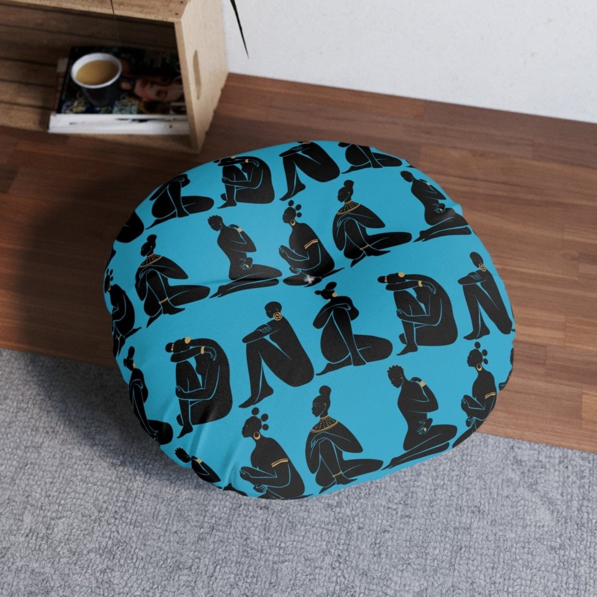 Afrocentric Woman Floor Pillow - Afrocentric Art by The Trini Gee