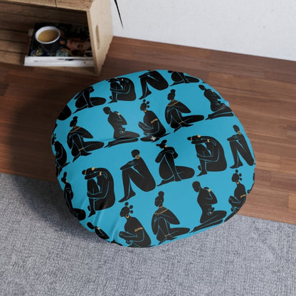 Afrocentric Woman Floor Pillow - Afrocentric Art by The Trini Gee