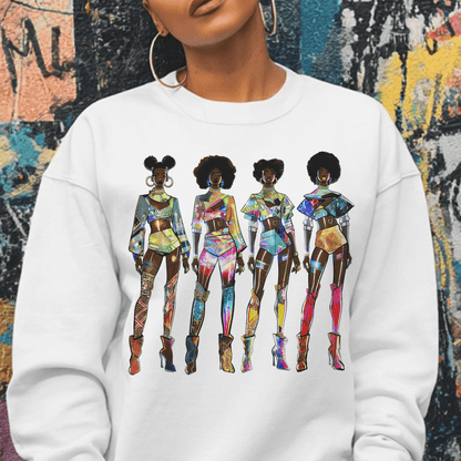Afrofuturism Fashion Sweatshirt - Afrocentric Art by The Trini Gee