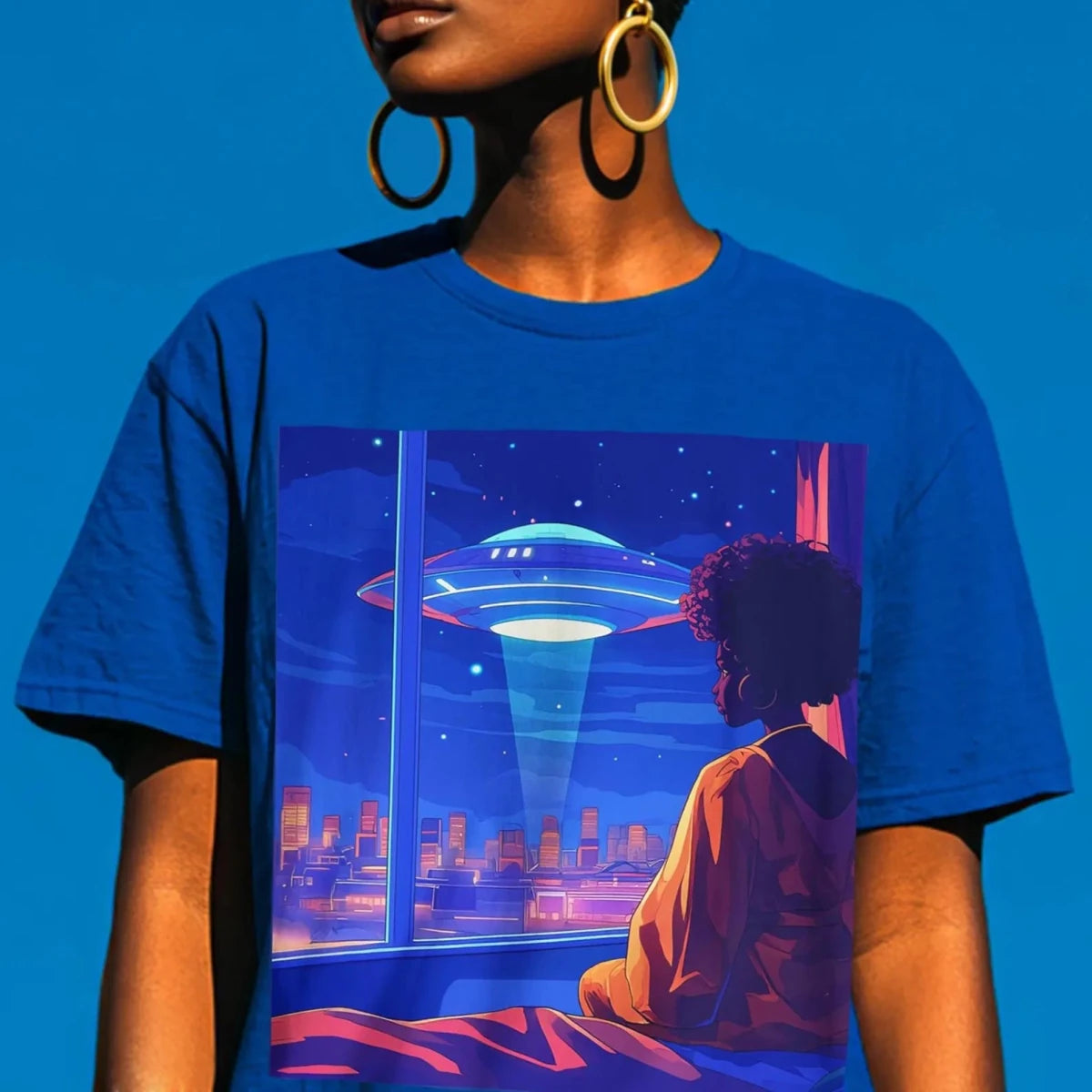 Afrofuturism UFO T-shirt - Afrocentric Art by The Trini Gee