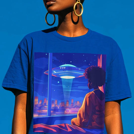 Afrofuturism UFO T-shirt - Afrocentric Art by The Trini Gee