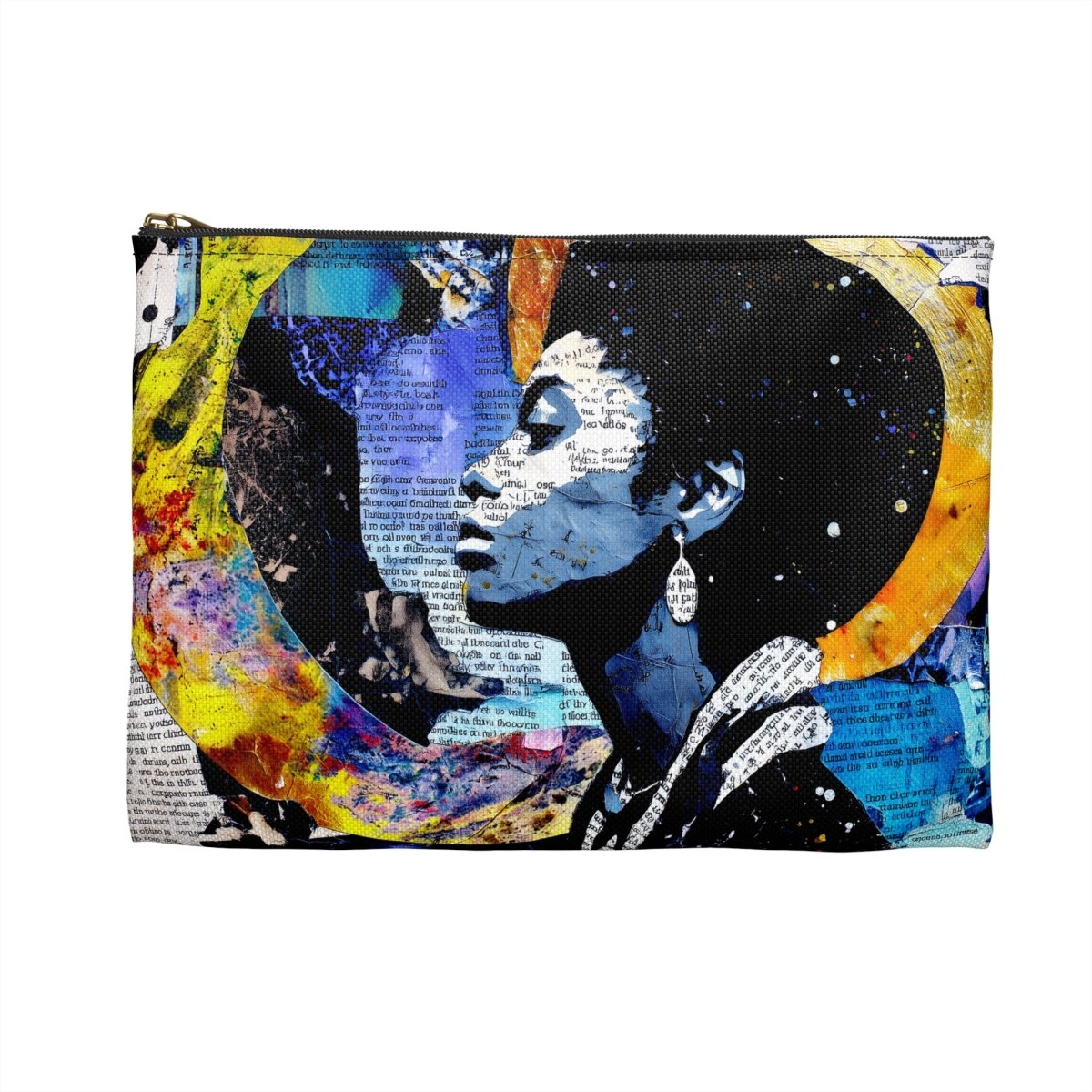 Afrofuturist Portrait Accessory Pouch - Afrocentric Art by The Trini Gee