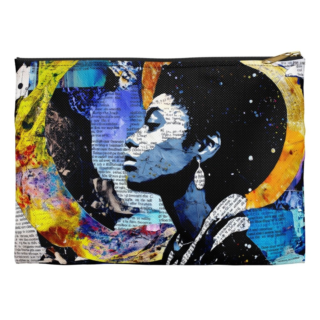 Afrofuturist Portrait Accessory Pouch - Afrocentric Art by The Trini Gee