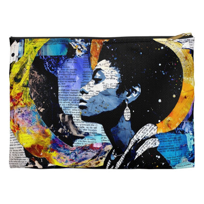 Afrofuturist Portrait Accessory Pouch - Afrocentric Art by The Trini Gee