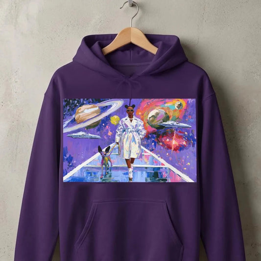 Afrofuturist Spacewalk Hoodie - Afrocentric Art by The Trini Gee