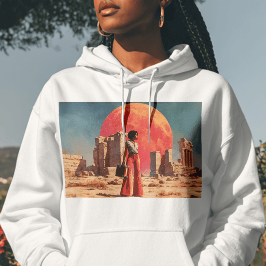 Afrofuturist Woman Hoodie - Afrocentric Art by The Trini Gee