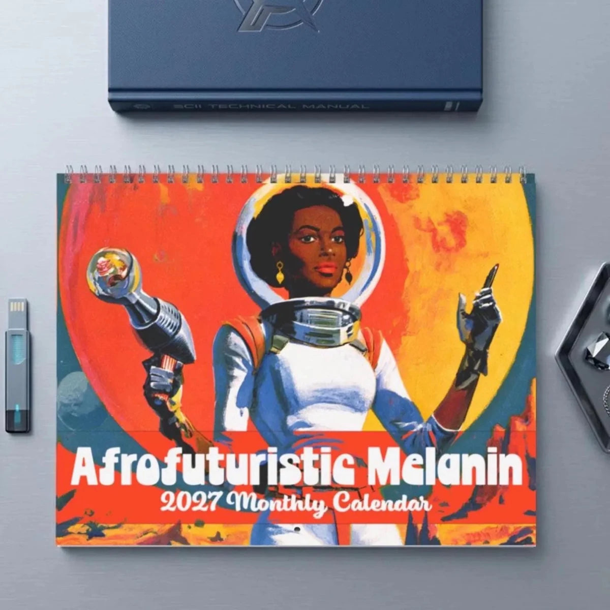 Afrofuturistic Melanin 2027 Wall Calendar - Afrocentric Art by The Trini Gee