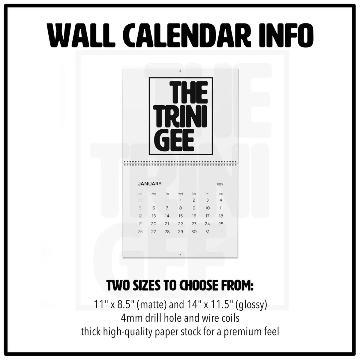 Afrofuturistic Melanin 2027 Wall Calendar - Afrocentric Art by The Trini Gee