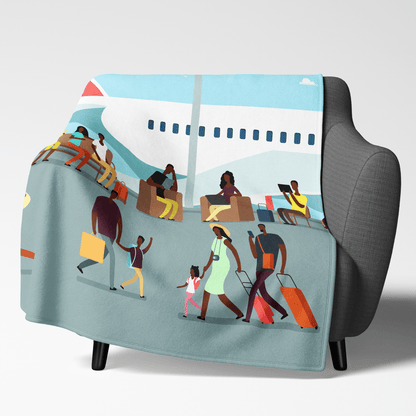 Airport People Blanket - Afrocentric Art by The Trini Gee