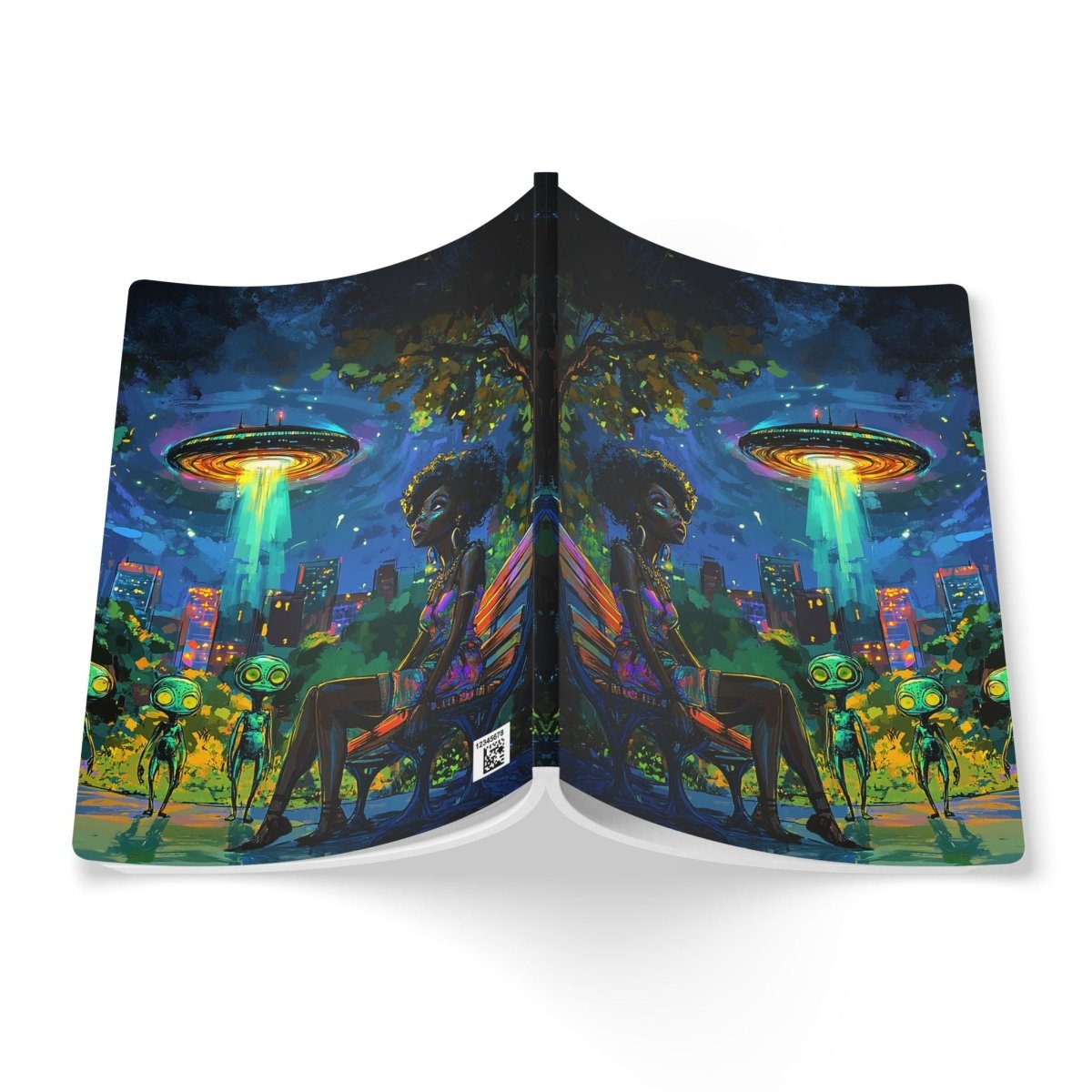 Alien Encounter Soft Journal - Afrocentric Art by The Trini Gee