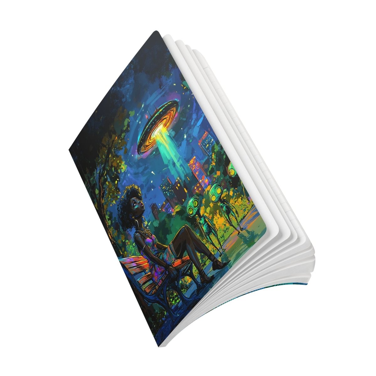 Alien Encounter Soft Journal - Afrocentric Art by The Trini Gee
