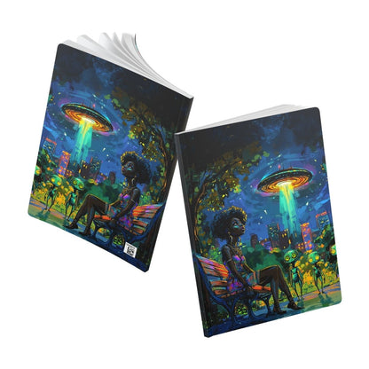 Alien Encounter Soft Journal - Afrocentric Art by The Trini Gee