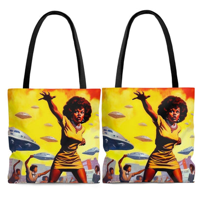 Alien Invasion Tote Bag - Afrocentric Art by The Trini Gee