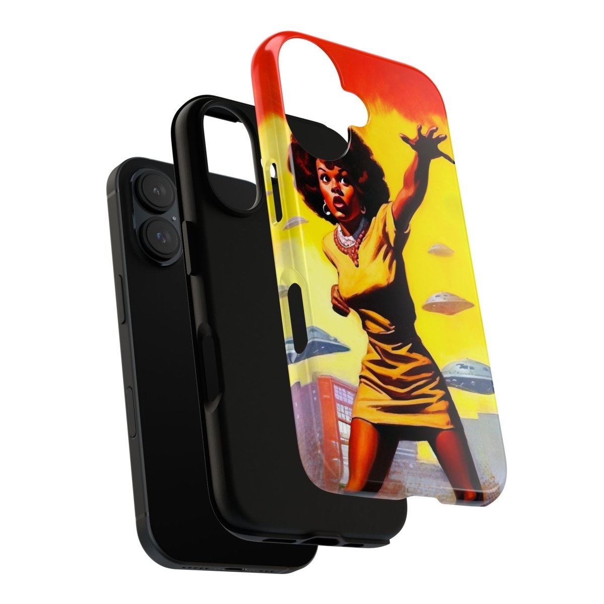 Alien UFO Invasion Phone Case - Afrocentric Art by The Trini Gee