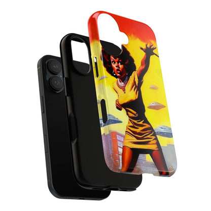 Alien UFO Invasion Phone Case - Afrocentric Art by The Trini Gee