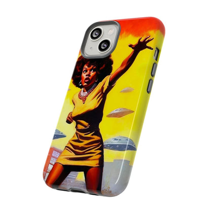 Alien UFO Invasion Phone Case - Afrocentric Art by The Trini Gee