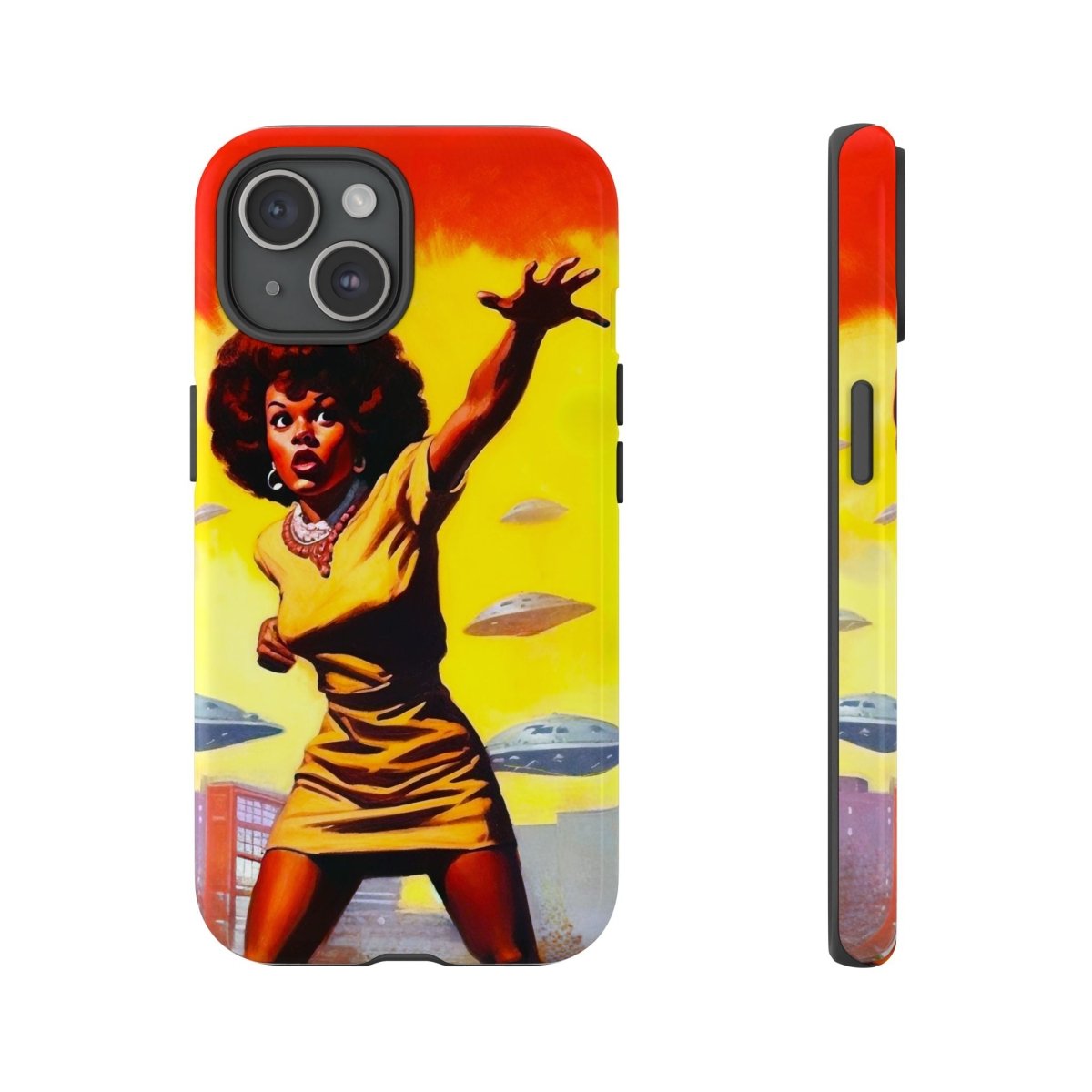 Alien UFO Invasion Phone Case - Afrocentric Art by The Trini Gee