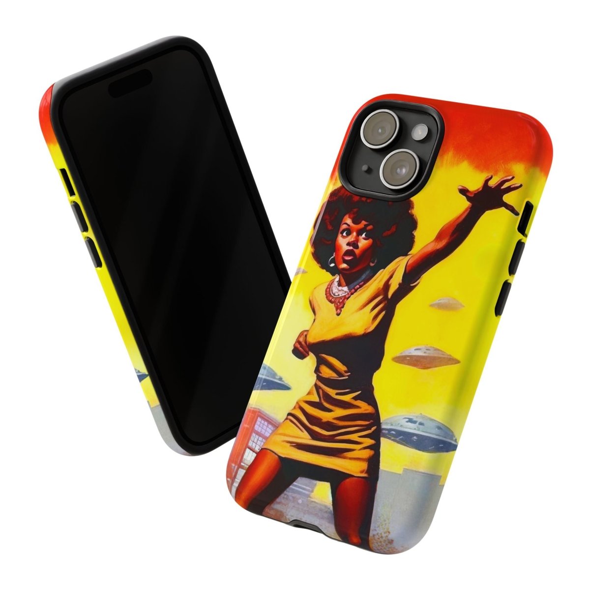 Alien UFO Invasion Phone Case - Afrocentric Art by The Trini Gee